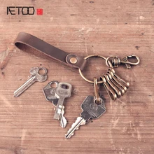 Индивидуальный креативный подарок ручной работы кулон ключ кошелек ретро кожаное кольцо кожа бронзовая Пряжка может напечатать логотип