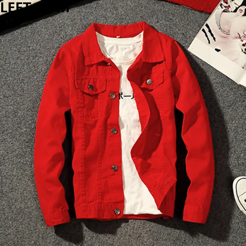 LEFT ROM fashion male Spring and autumn season High grade thin Red jean