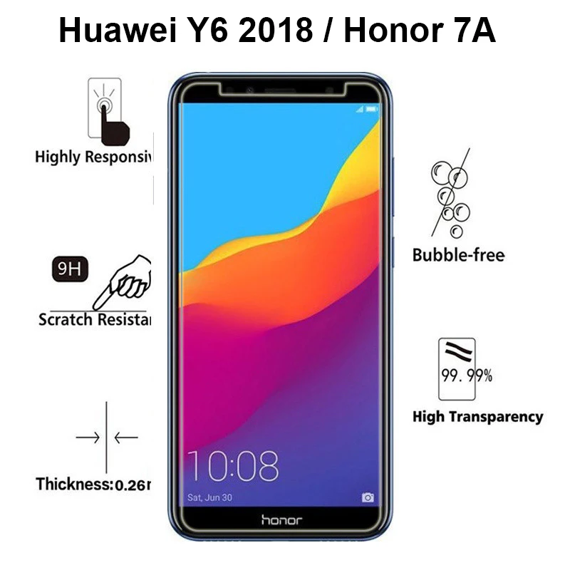 2 шт. закаленное стекло для Huawei Y6 2018 защита экрана Honor 7A / Pro защитное pelicula de vidro|pelicula