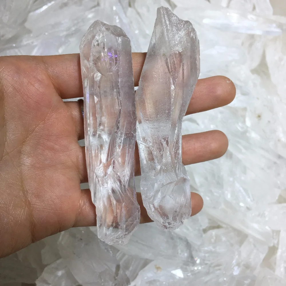 2pcs big size natural Brazil rough clear quartz specimen wand skeleton crystal reiki healing crystals wicca energy stone | Дом и сад