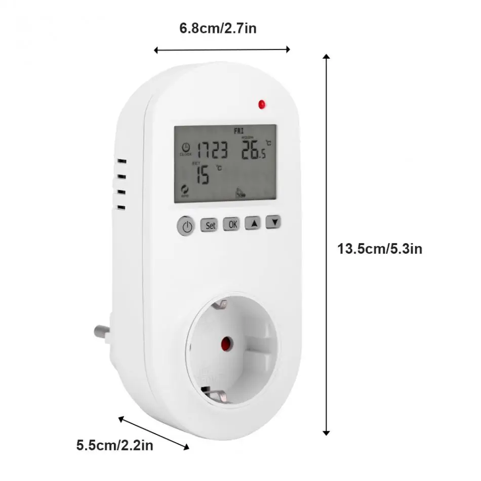 HY02TPR 200-240 V термостат для цифрового отопления ЖК-контроллер температуры дисплея беспроводной температурный разъем ЕС вилка