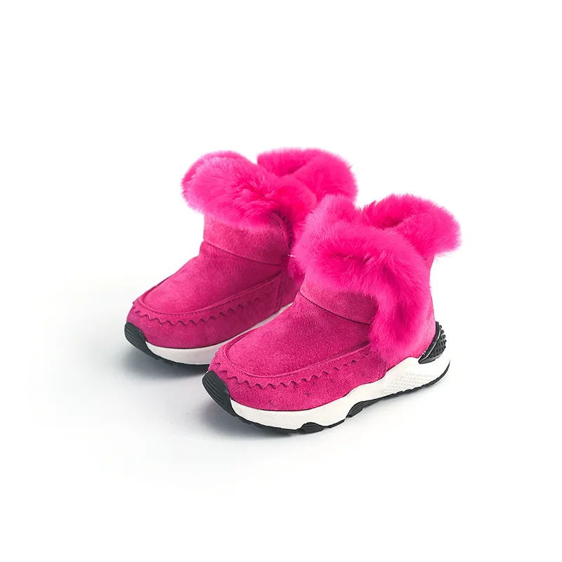 Дети холодная зима Повседневное мальчик ботинки martin девочек Теплая обувь с высоким берцем модные кожаные детские зимние сапоги