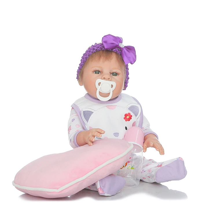 

20inch reborn babies for sale full silicone body reborn girl dolls with soft pillow children lover gift bonecas rebor