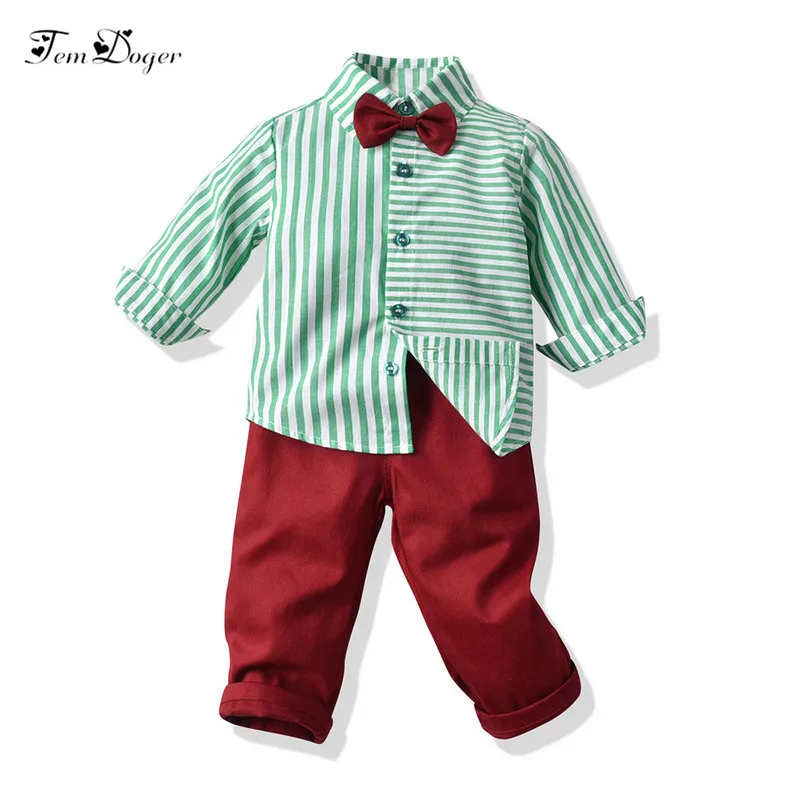 

Tem Doger Baby Clothing Sets 2019 Autumn Baby Boys Clothes Infant Boy Stripe Shirt+Pants 2PCS Outfits Sets for Bebes Newborn Boy