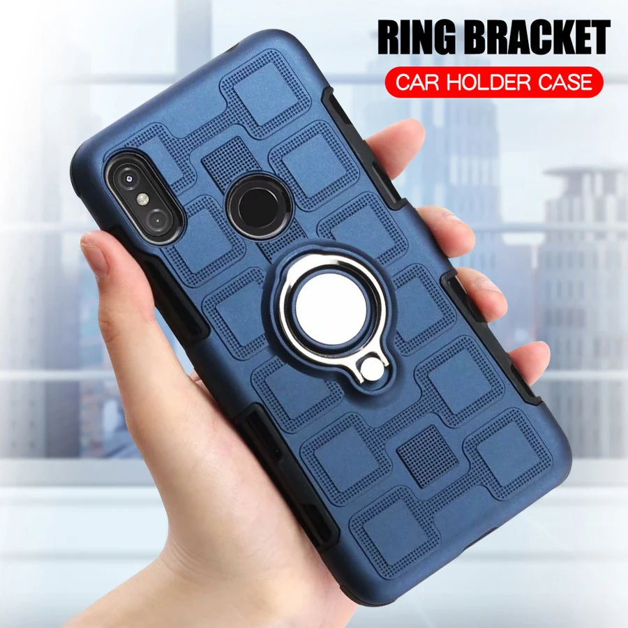 

Case For Motorola Moto P30 Note / One Power Back Cover Silicone Ring Stand Armor Phone Case For Moto One Power / P30 Note Case