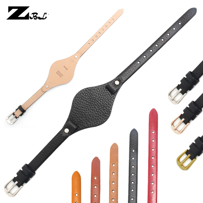 fashion female watch belt strap Genuine leather watchband 8mm for