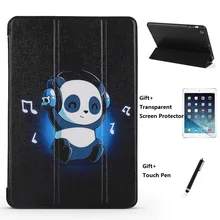 QUWIND синий Panda непрозрачные мягкий сон проснуться чехол для iPad Mini 1234 iPad 234 iPad iPad воздуха 1 2 Pro 9,7 10,5