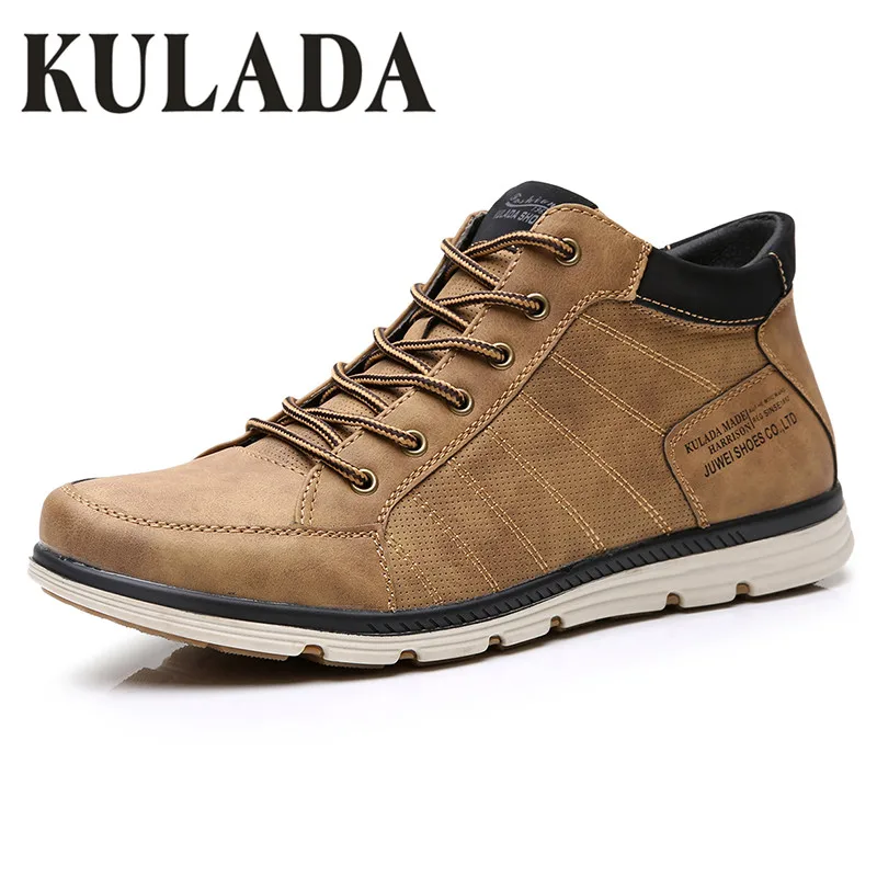 KULADA 2019 Men's Shoes Leather Spring&Autumn Men Boots Comfortable Nature Working Men Lace-up Casual Ankle Boots KULADA 2019 Men's Shoes Leather Spring&Autumn Men Boots Comfortable Nature Working Men Lace-up Casual Ankle Boots