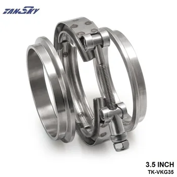 

3.5" V-Band Kit Heavy Duty Clamp Flange Set for Exhaust Downpipe Turbo Dump Pipe TK-VKG35