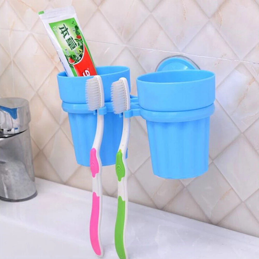 

bathroom accessory Gargle cups Toothbrush Holder Set Family Set Wall Mount Suction Cup Rack Bath Oral tool organizer