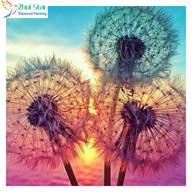 Zhui stella 5d diy Diamante ricamo colorato tarassaco pittura Croce di diamanti Zhui stella 5d diy Diamante ricamo colorato tarassaco pittura Croce di diamanti