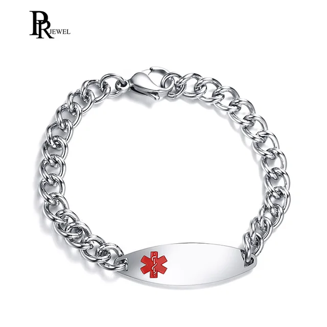 Free Engrave 13mm Medical Alert Id Bracelets For Diabetic Stainless Free Engrave 13mm Medical Alert Id Bracelets For Diabetic Stainless Steel Bracelet Women