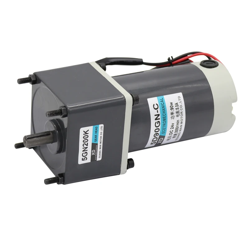 5D90GN DC 24V 90W Permanent Magnet Gear Motor Adjustable Speed CW/CCW Motor 