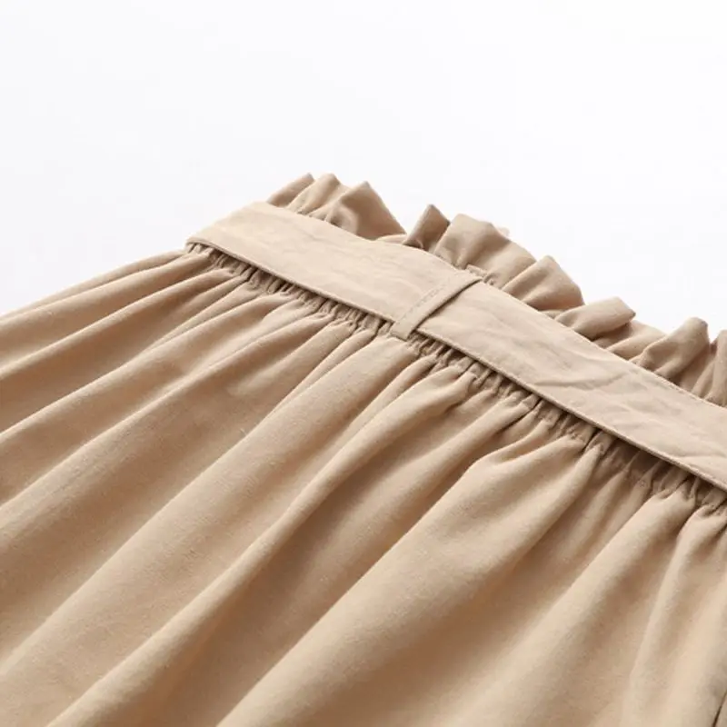 Весенне-летние женские юбки, миди до колена, Корейская элегантная юбка на пуговицах с высокой талией, Женская плиссированная школьная юбка