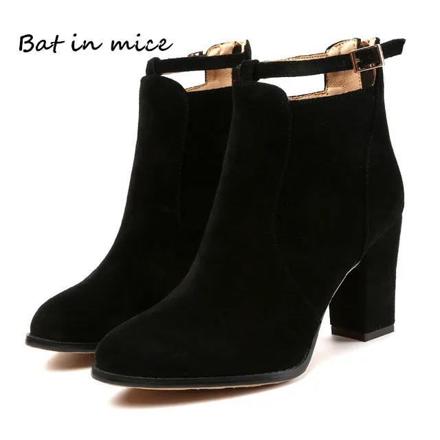 

women shoes winter autumn casual women high heels pumps warm Ankle boots women botas shoes Mujer zapatos Plus size 35-42 W205