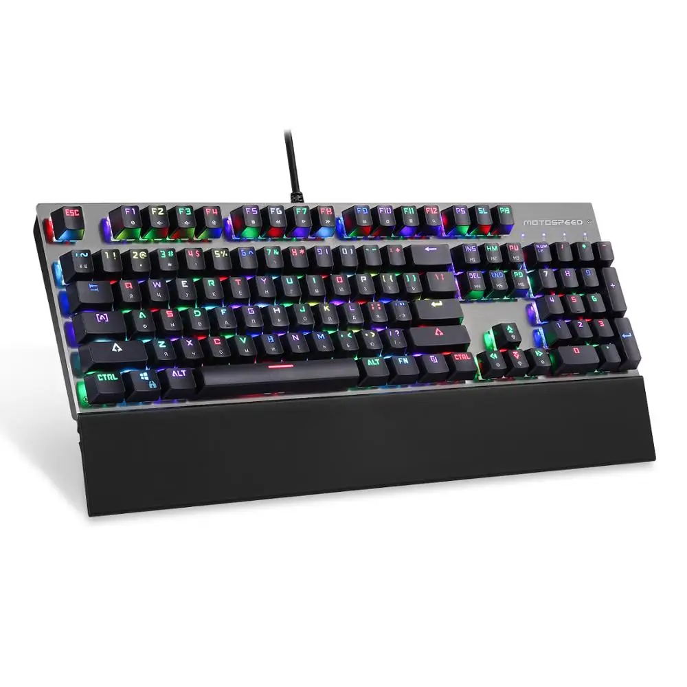 Original Motospeed CK108 Mechanical Keyboard 104 Keys RGB Blue Switch Gaming Wired LED Backlit Anti