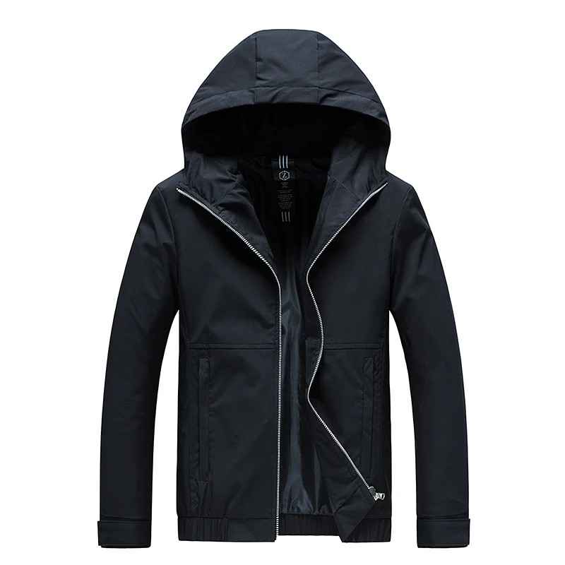 

Woodvoice Jacket Men New Casual Solid Hooded Jackets Male Fashion Zipper Outwear Slim Fit Spring Autumn Clothing High Quality