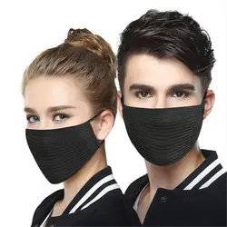 Новая мода хлопок пряжа маска для рта и лица Велоспорт носить Ветрозащита, пылезащита анти загрязнения респиратор черный респиратор 1 шт