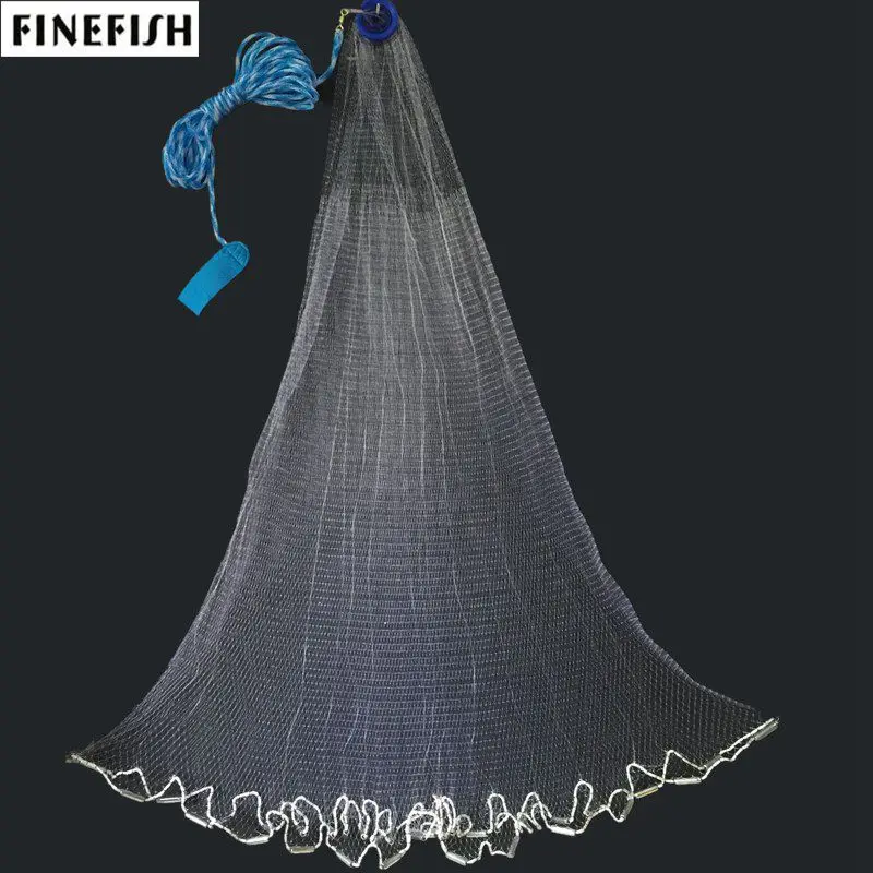 

Finefish Monofilament Line Catch Fishing Net USA Cast Net Hunting Hand Throw Network Small Mesh With Sinker Or without Sinker