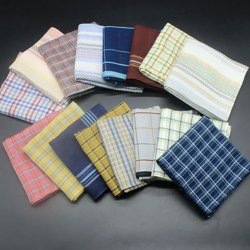 Случайный цвет клетчатая полоса мужчины/женщины карманные квадраты двойной слой бизнес полотенце для сундуков карманные носовые платки шарфы 45*45 см