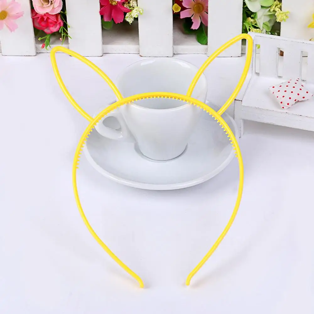 Rabbit ear B M MISM 1 шт., ободки с кошачьими ушками для девочек, корона, тиара, принцесса, с пластиковым животным, лента для волос, Бабочка, бант, аксессуары, головные уборы для девочек - Цвет: Rabbit ear B