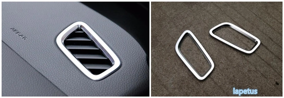 Lapetus Chrome Air Conditioning AC Vent Outlet Frame Decoration Cover Trim 2 Piece Fit For Porsche Macan