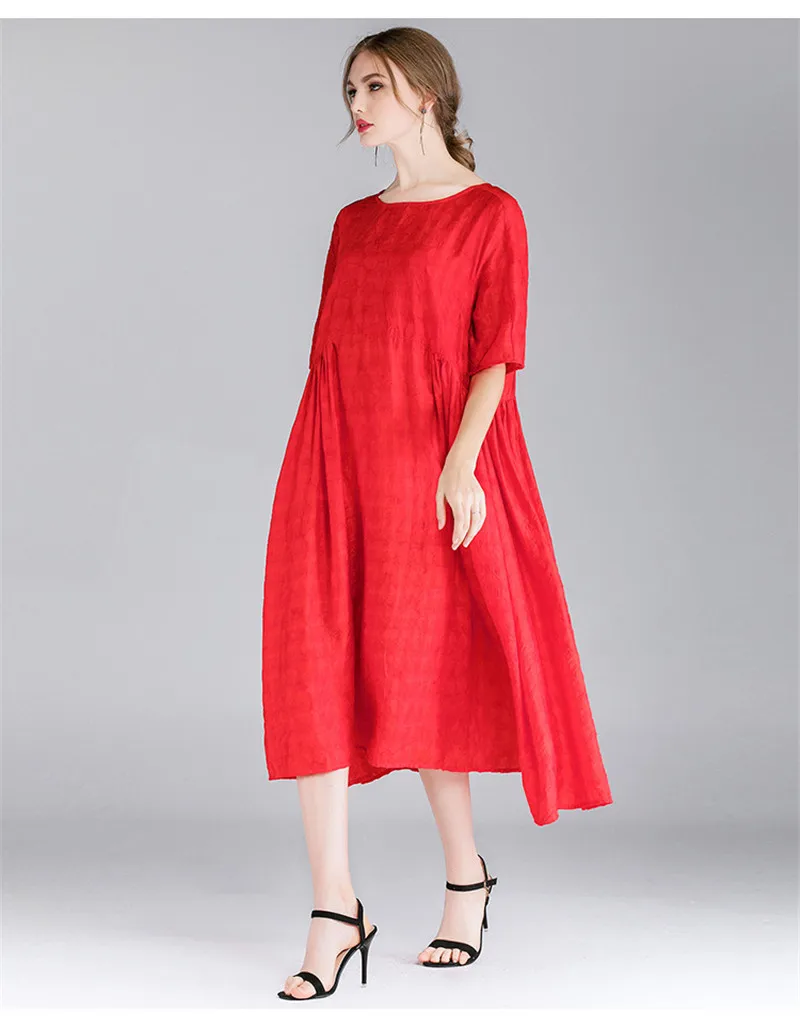 Летнее платье Женская Новая мода плюс размер 4XL женское элегантное темное шелковое платье для похудения