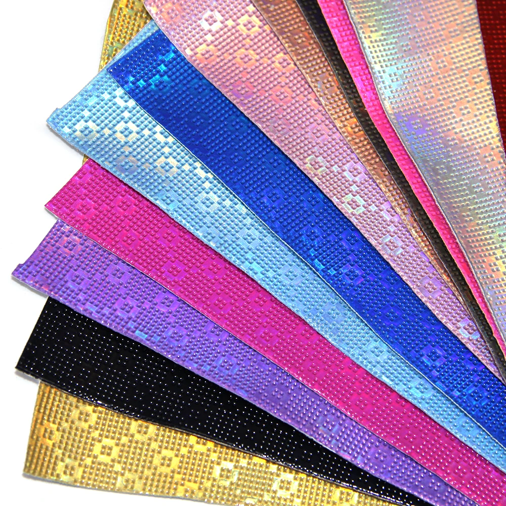 

20*34cm Pure Color Dots Bump Texture Laser Faux Synthetic Leather Fabric ,DIY handmade materials for bag shoes ,1Yc6475