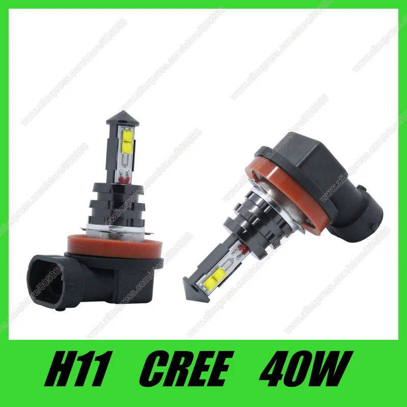 

H11 Led Bulb 40W High Power Ultra Bright H7 H4 P13W H11 LED Car Fog lamp Fog Light 720LM White car light source Free Shipping