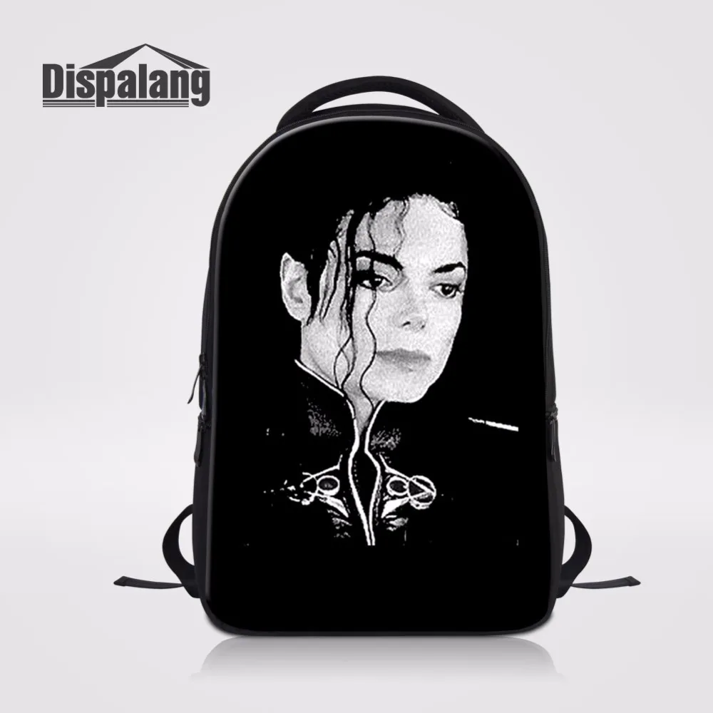 

Dispalang Trendy Rucksack School Backpack Fashion Pop King Michael Jackson Laptop Bagpack Women School Bags For Teenager Girls