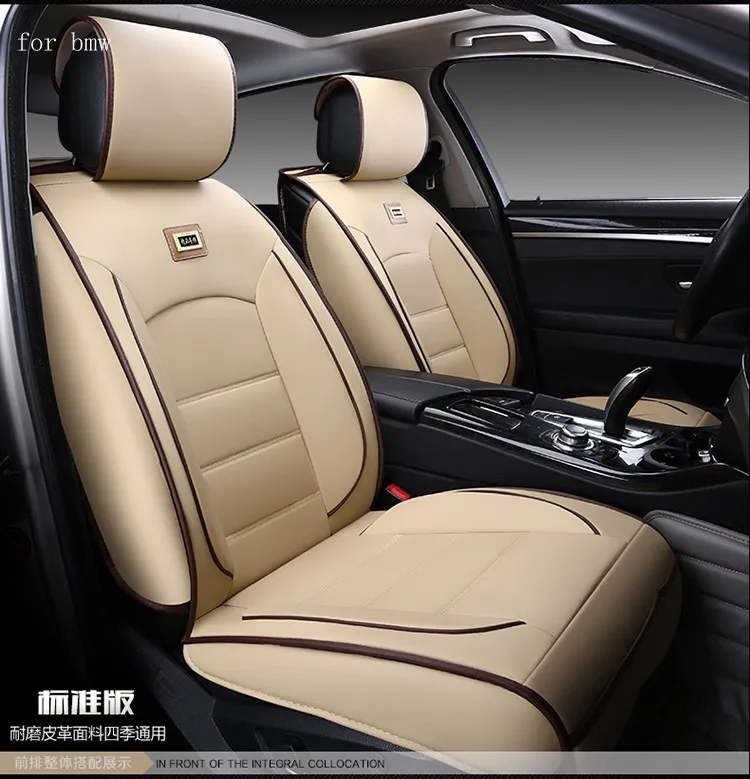 Untuk Bmw E36 E39 E46 E60 E90 F10 X5 Beige Merah Hitam Waterproof Lembut Pu Kulit Penutup Kursi Mobil Mudah Bersih Depan Belakang Kursi Penuh Leather Car Seat Cover Car Seat Coverseat Cover