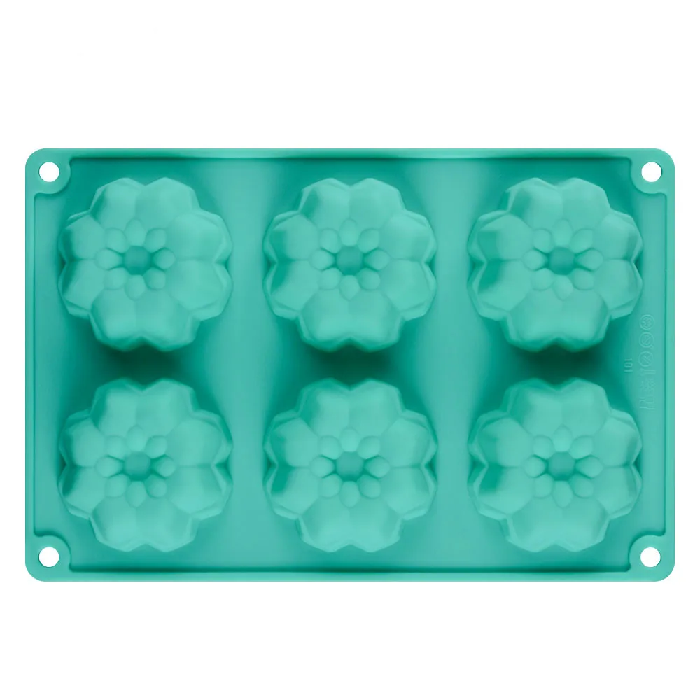 Silicone Cake Mold 3D Flowers 6 Cavity Decorating Tools For Cakes Baking Bakeware Moulds