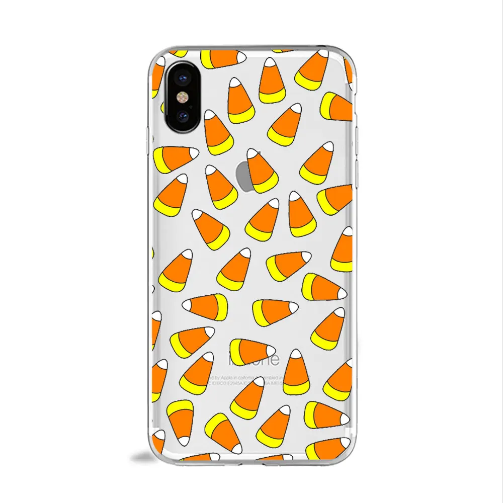 Осенний оранжевый Хэллоуин Кукуруза лиса чехол для телефона для iPhone 11 PRO MAX 5S 6s 8 7 plus XR XS X P20 pro осень Тыква ТПУ силиконовый чехол - Цвет: TPU D1740