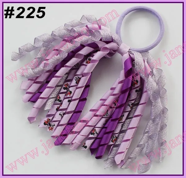 

free shipping 50pcs 2017 new korker ponytail holders streamer to mix color corker ponys streamer colorful