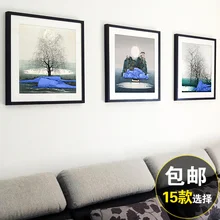 Украшение гостиной живописи фрески синий спальня современный китайский коробка диван ресторан фон картины живопись