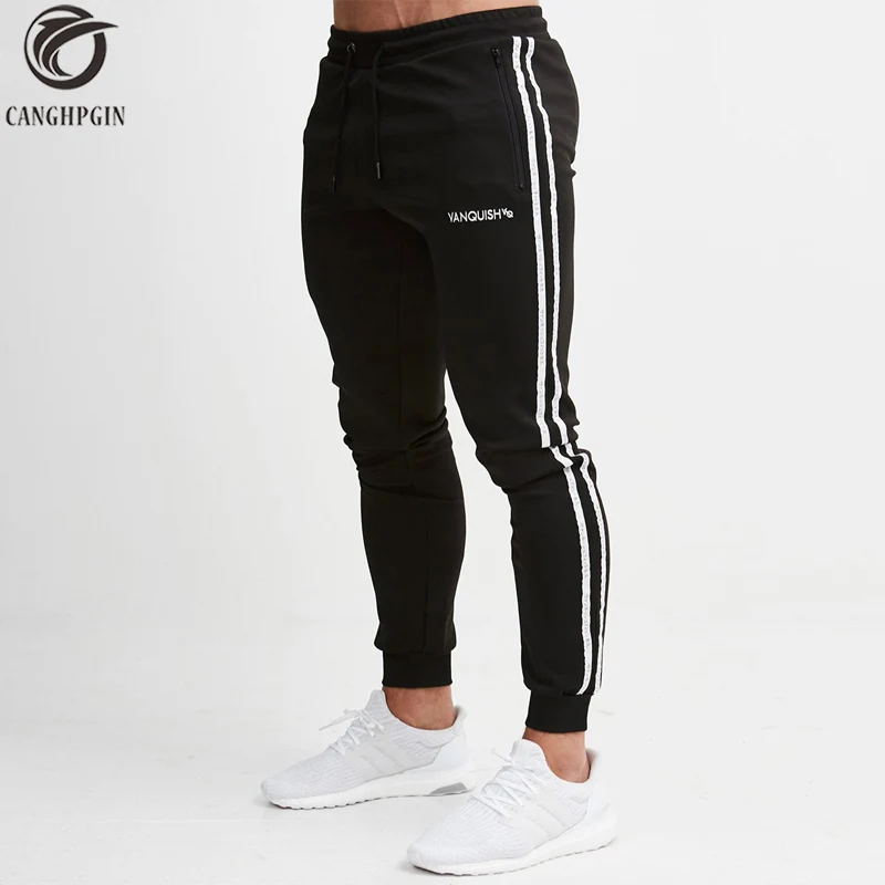 

CANGHPGIN Skinny Sport Leggings Men Running Sweatpants Sportswear Joggers Tights Mens Gym Fitness Pants Elastic Cotton Trousers