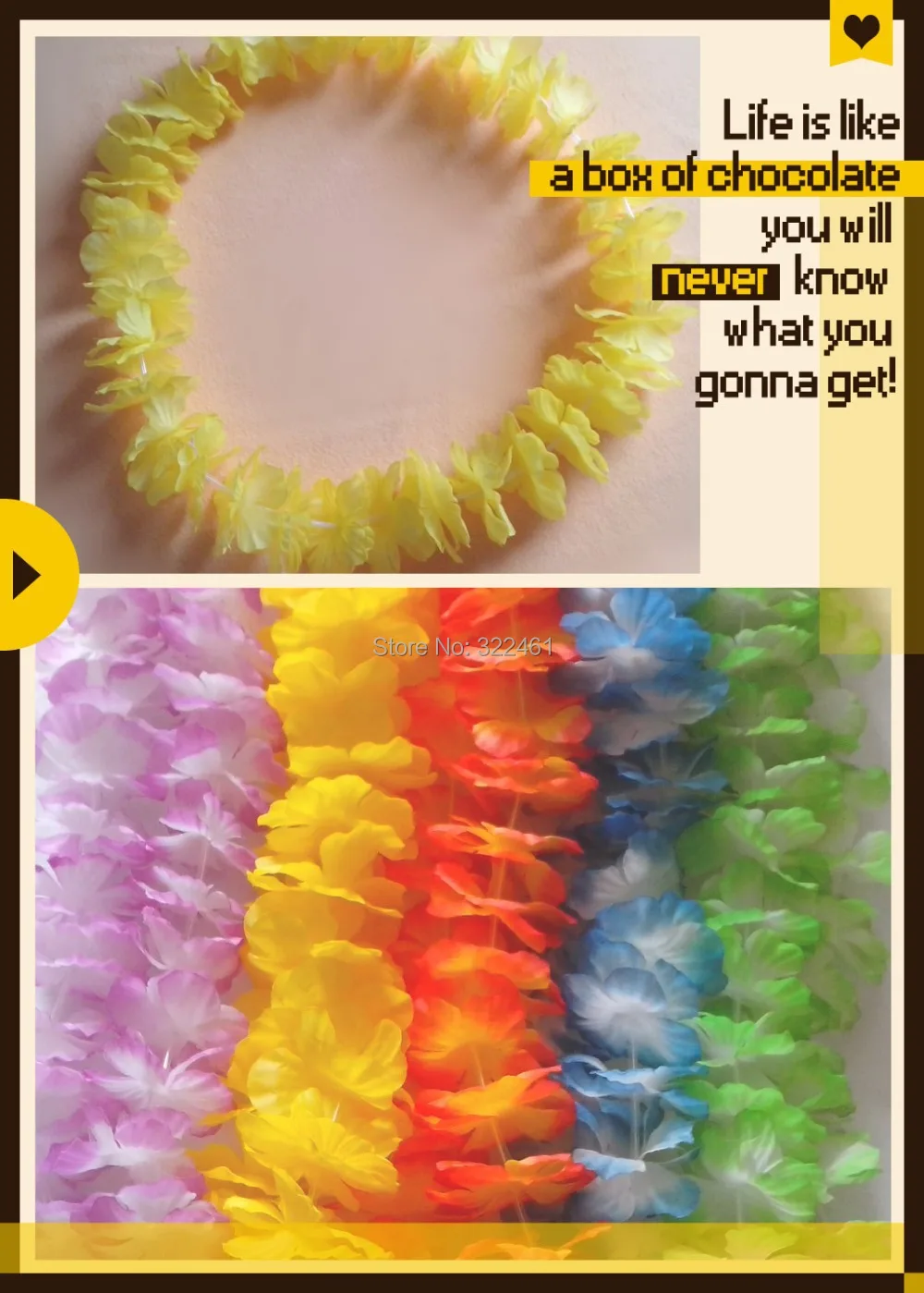 

30pcs/lot decoration mariage Yellow hawaiian flower lei hawaii wedding decoration artificial flowers free shipping