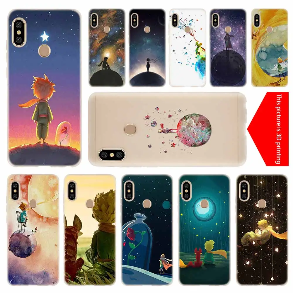 

cover soft Silicone TPU Case For Xiaomi Redmi 3 4X 4a 5 Plus 5a S2 6a 6 Pro Note 7 5 6 4 3 5a prime Little Prince Watercolor Art