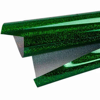 

Apply Green Laser Holographic Heat Transfer Vinyl Sheets Easy to Weed Iron on HTV for Silhouette and Cricut Heat Press Vinyl