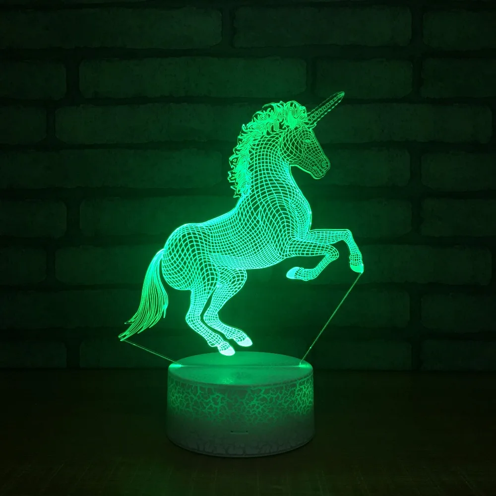 7 Color Change Cute Unicornio Led 3D Night Lights Unicorn Party Touch Usb Table Lamp Novelty AnimalLuminaria Baby Kids Toys Gift