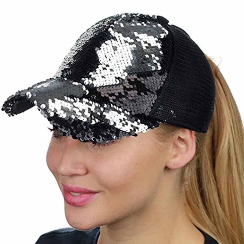 

the new summer baseball cap mermaid double color sequins hats for men and women men and women breathable van mesh hat