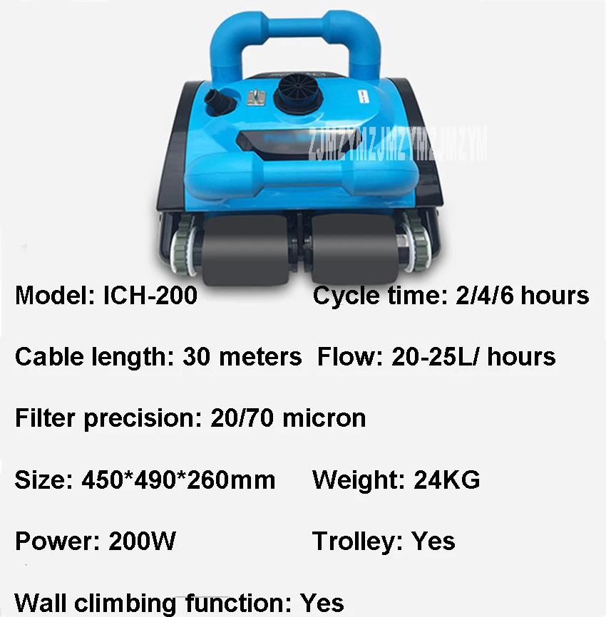 Полностью автоматический подводный пылесос для плавательного бассейна, робот-пылесос, оборудование для уборки, новейший 110 В/220 В ICH-200