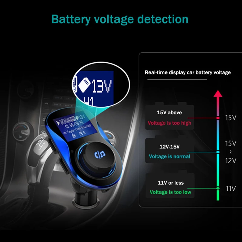 Новый автомобиль беспроводной bluetooth-приемник Handsfree fm-передатчик музыкальный плейер в машине с 1,4 дюйма ЖК-дисплей Экран Поддержка карты