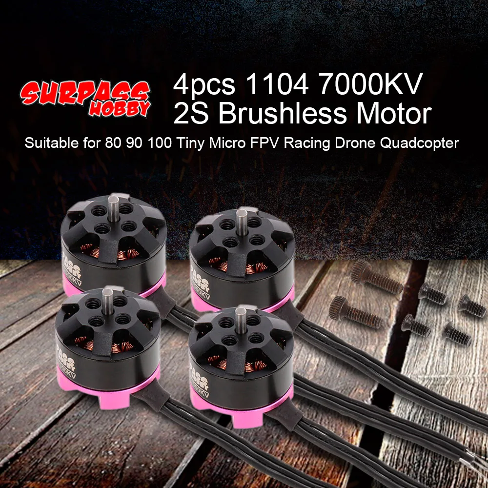

4pcs 1104 7000KV 2S Dron Brushless Motor for 80 90 100 Tiny Micro FPV Racing RC Drone RC Quadcopter