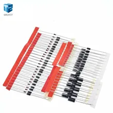 Набор быстрого переключения диодов Шоттки 1N4148 1N4007 1N5819 1N5399 1N5408 1N5822 FR107 FR207, 8 значений = 100 шт, электронные компоненты