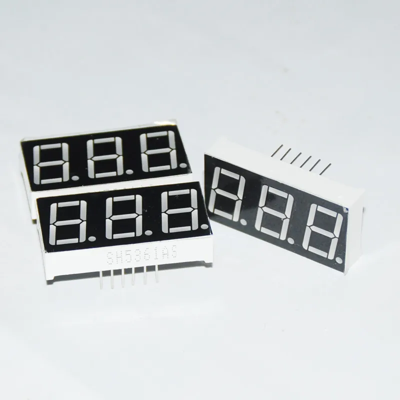 5pcs 7 Segment 0.56 3 Digit Common Cathode Anode LED  Display Red Light 3 Digit LED Display (3)