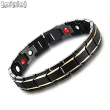 Imixlot 1 шт. черные мужские браслеты и браслеты для здоровья магнитный браслет из нержавеющей стали H power ювелирные изделия для мужчин#0043