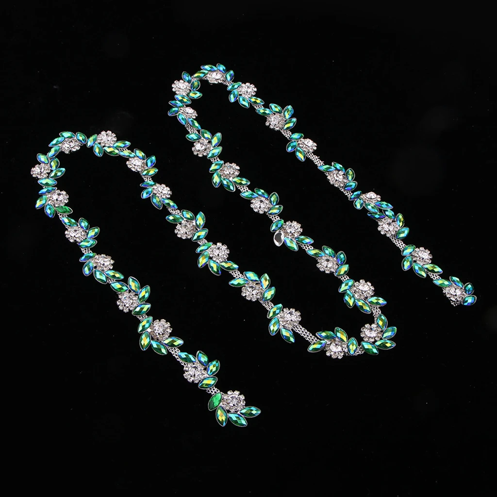 1 Yard Glass Rhinestone Chain Beaded Sew on Applique Trim DIY Sewing Crafts