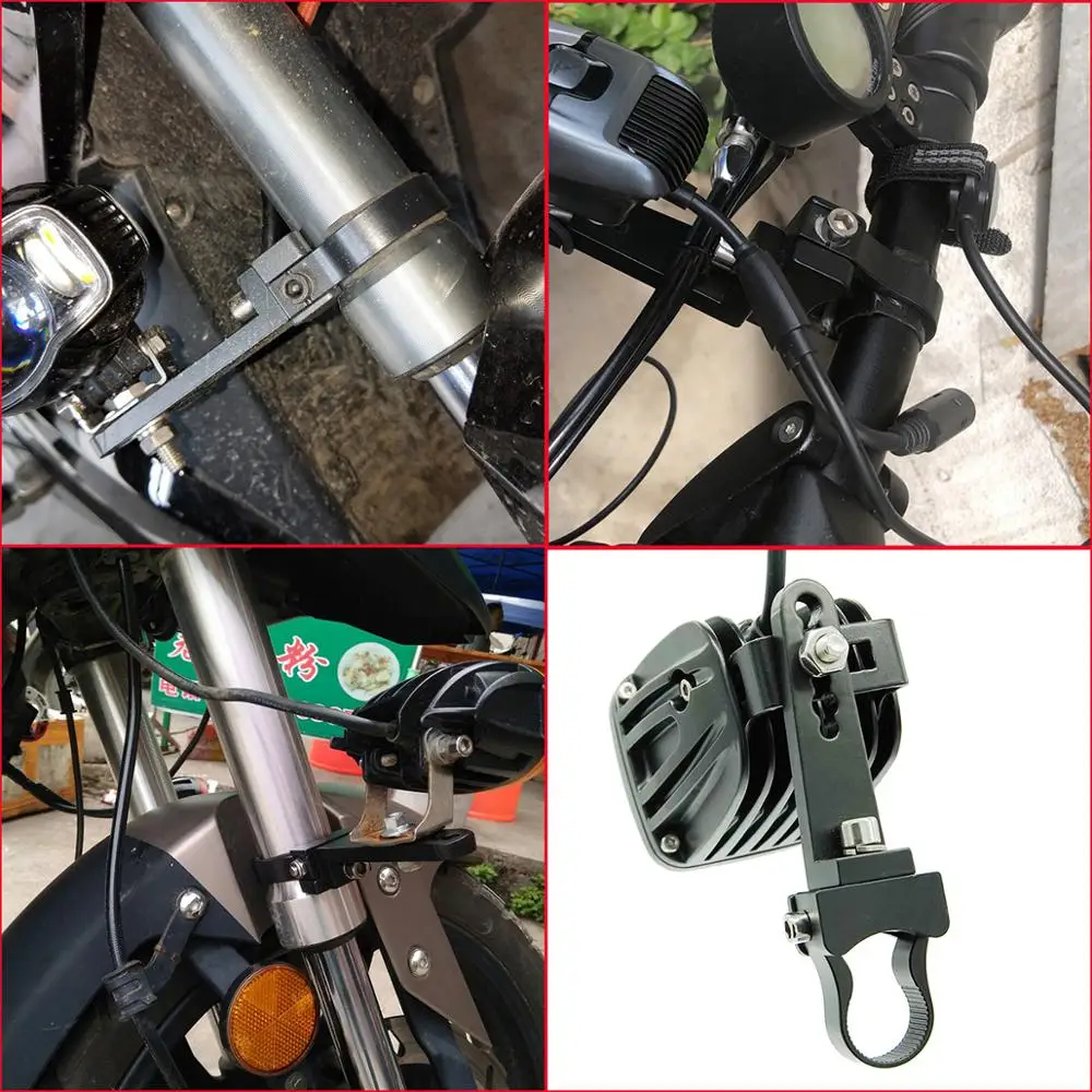 Universal Mount Bracket Tube Clamp Roll Cage Bumper Holder for Led Light Bar Led Work Driving Light 1 1.25 1.5 1.75 2 inch in Round Square Single Row Dual Row Straight Curved Barra ATV UTV Truck Pickup 4x4 4wd  (4)