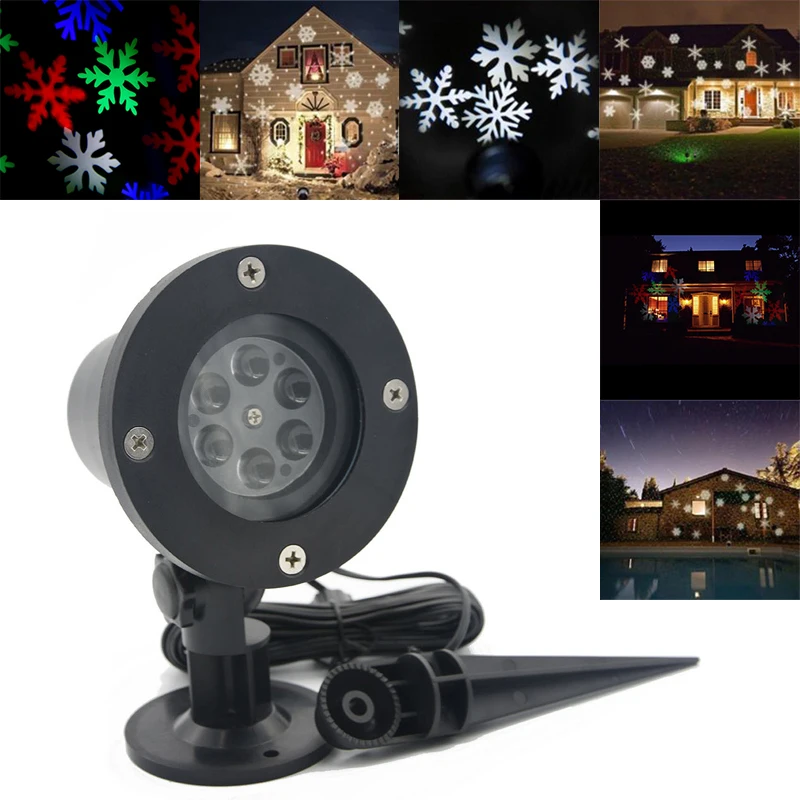 1set  Xmas Snowflake Moving Sparkling Laser Projector Star Light LED Landscape Lamp